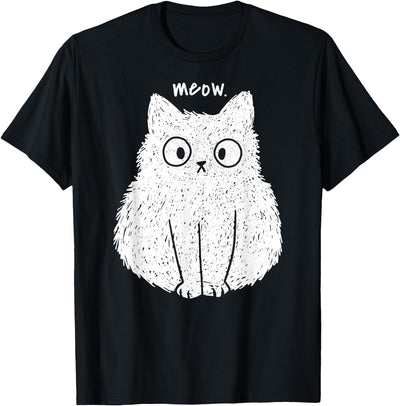 Meow Fluffy White Cat Products Meow Fluffy White Cat – Vintage Funny Cute Kitty T-Shirt