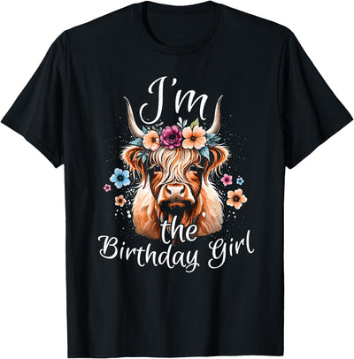 Highland Cow Birthday Party Family Matching I'm the Birthday T-Shirt