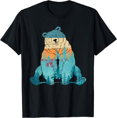 Grizzly Bear Animal of the Forest Nature Brown Bear Retro Brown Bear T-Shirt