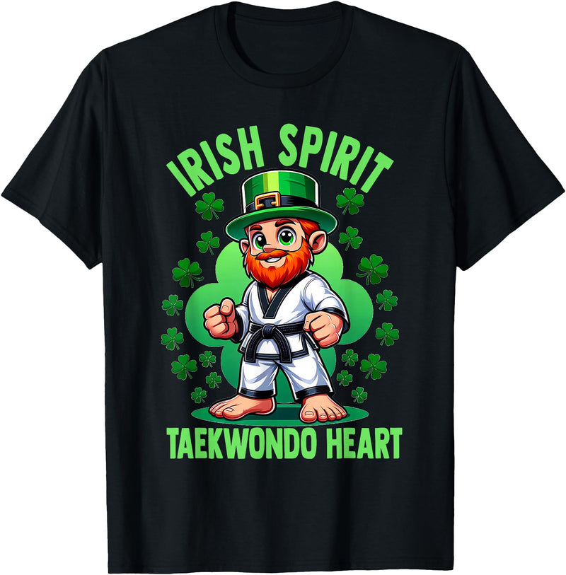 Buffalo Taekwondo Karate and Martial Arts Tees St Patricks Day Martial Arts Irish Spirit Taekwondo Heart T-Shirt - Black