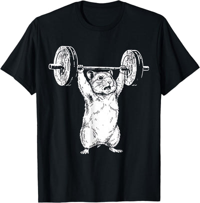 Vintage Rat Retro Weight Lifting Gym Hamster Deadlift Funny T-Shirt