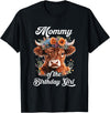 Mommy Highland Cow Birthday Girl Mommy Of The Birthday Girl Highland Cow Farm Family T-Shirt - Black