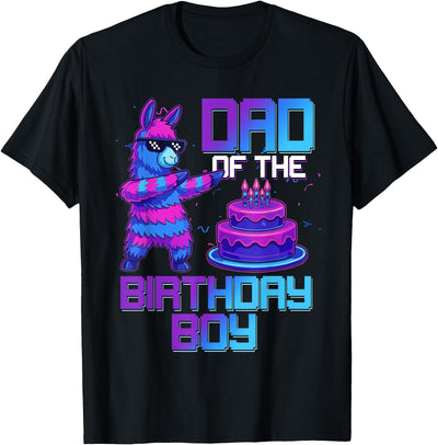 Llama Pinata Birthday Family Bday Party Decoration Daddy of Birthday Boy Llama Pinata Party Family Matching T-Shirt