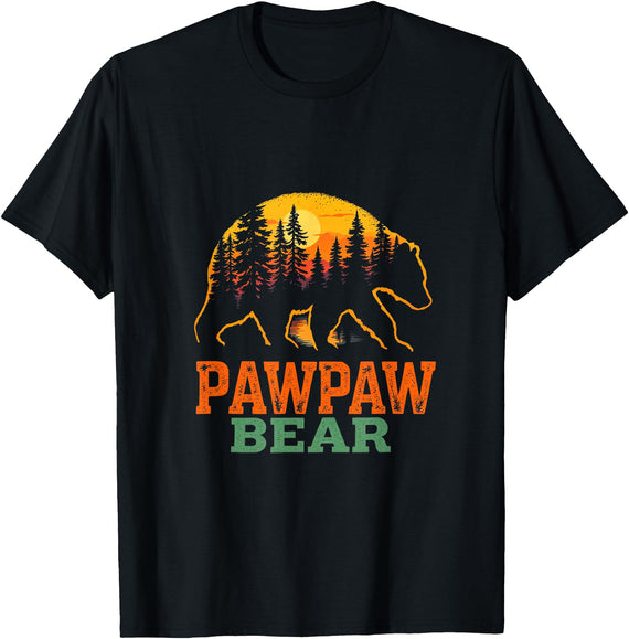 Bear Silhouette Design Pawpaw Bear Silhouette T-Shirt - As Pictured