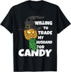 Swinger Upside Down Pineapple Apparel Halloween Trade Husband for Candy Swinger Women Wife T-Shirt - Black