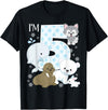 Arctic Animals Birthday Party Family Matching Bday Arctic Animals 5th Birthday Polar Bear Walrus Fox Sea Theme T-Shirt - Black