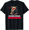 California Summer Surfing California The Golden State Bear Flag T-Shirt - Black