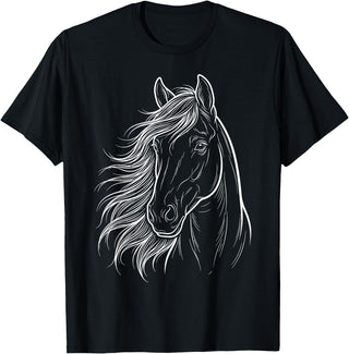 Elegant Horse Silhouette tee for Horse Lovers Cute & Elegant Horse Silhouette Art for Horse Lovers T-Shirt - Black