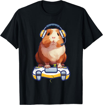 Funny guinea pig and Video Gamer Lover fluffy cavy Gamers T-Shirt
