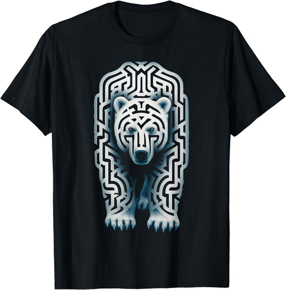@n!mal Polar Bear Mandala Animal Art Polar Bear T-Shirt - As Pictured