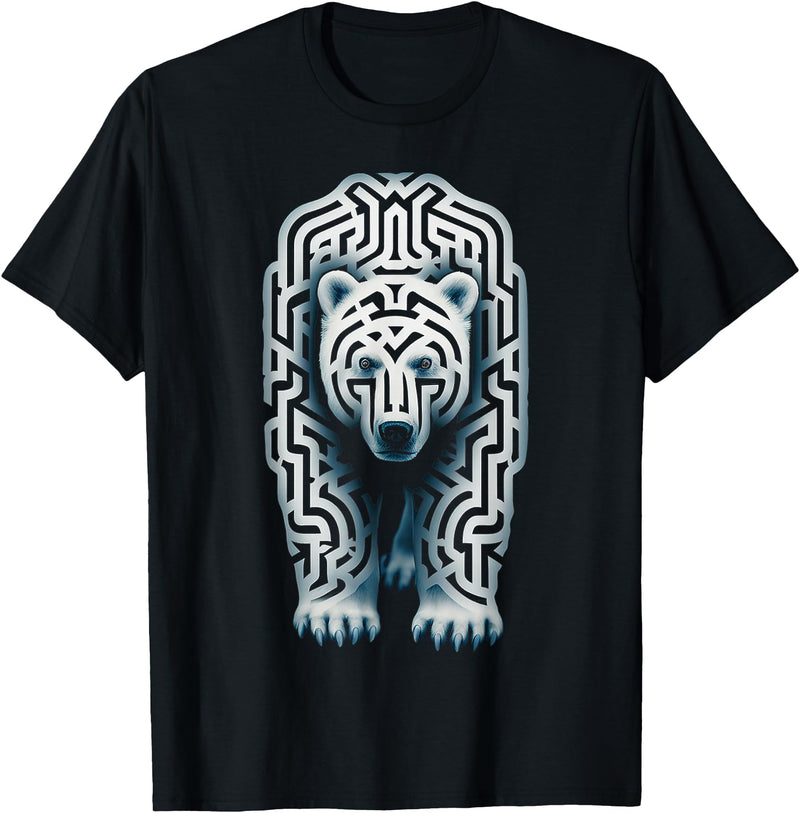@n!mal Polar Bear Mandala Animal Art Polar Bear T-Shirt - As Pictured
