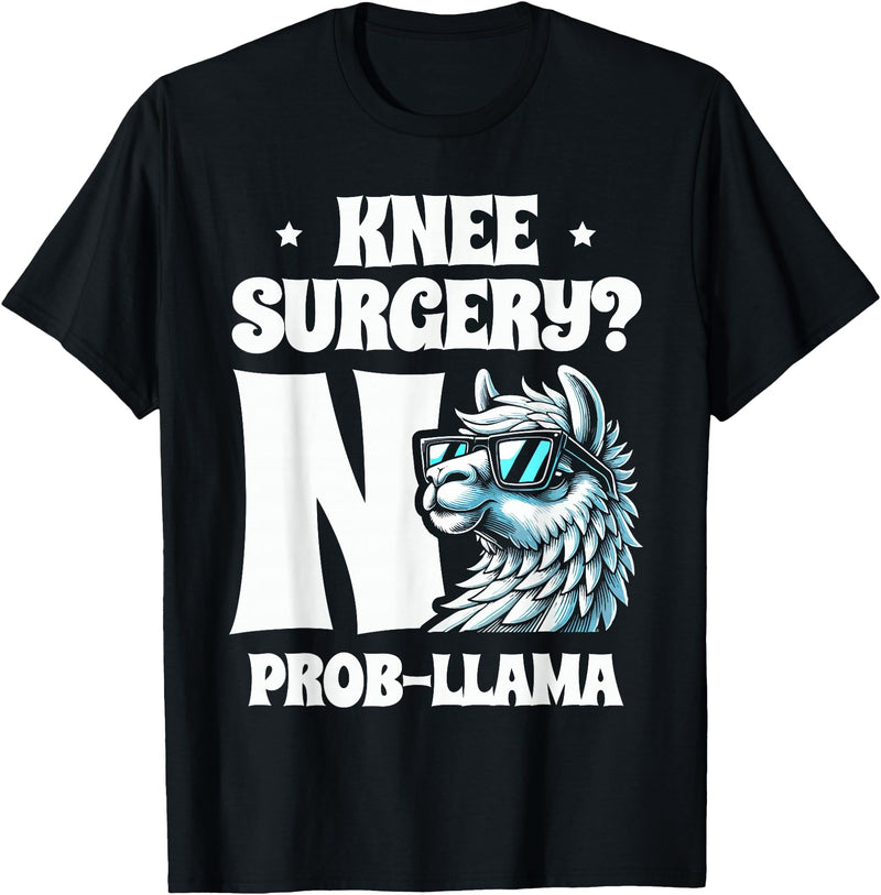 Llama Alpaca Lover Gifts Knee Surgery No Prob-llama Llamas Animal Lover T-Shirt - Black