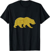 SunFrot Bear Vintage Golden Retro Animal Symbol T-Shirt - Black