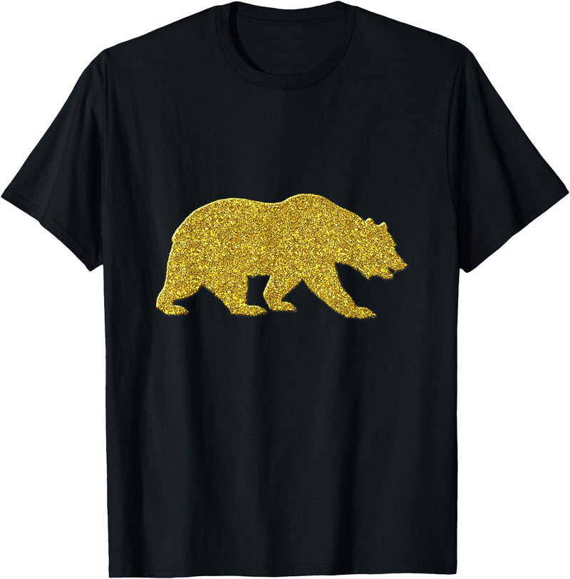 SunFrot Bear Vintage Golden Retro Animal Symbol T-Shirt - Black