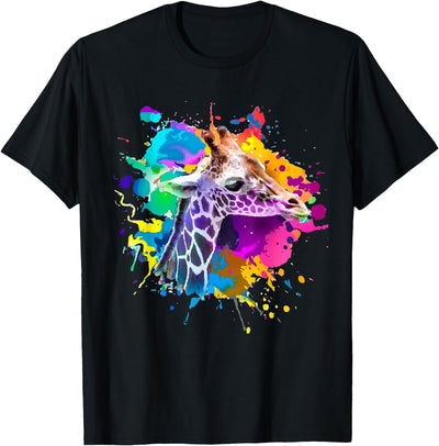 Colorful Giraffe Graphic Cute Giraffe cool Animal lover T-Shirt