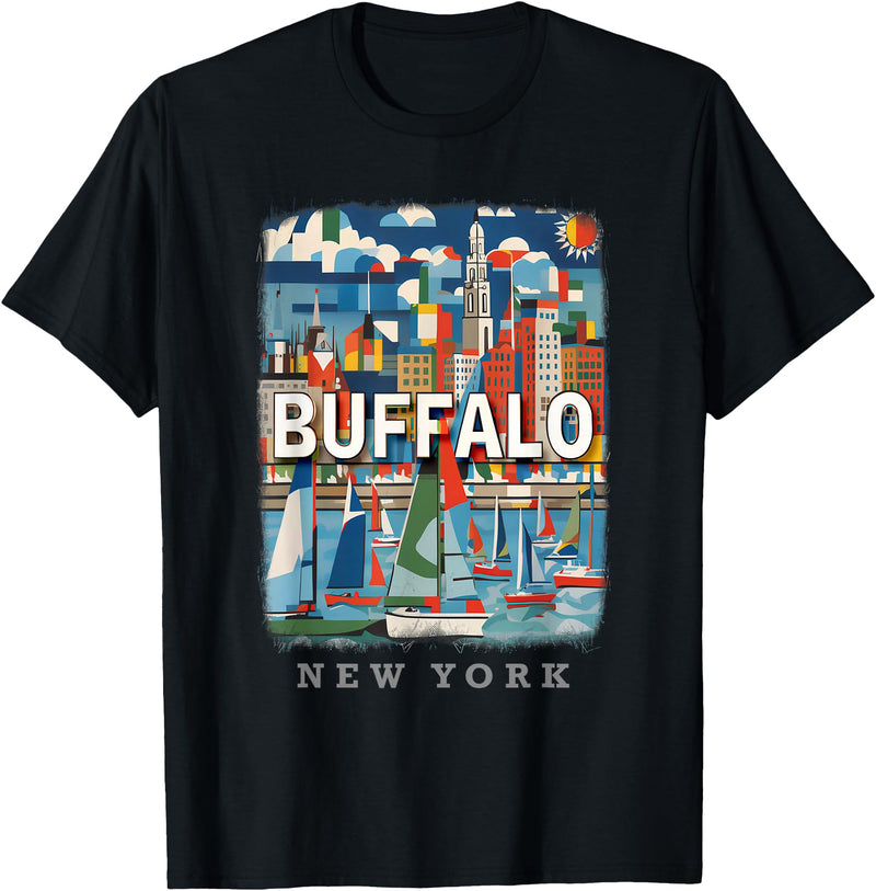 Buffalo New York Waterfront Wonder Buffalo New York NY Waterfront Wonder SD391 T-Shirt - Black