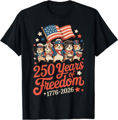Hamsters 250 Years Revolutionary War Parade 1776 2026 July 4 T-Shirt