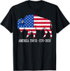 American Buffalo Design for 250th Anniversary Vintage Retro Bison American Flag Buffalo Simple 4th of July T-Shirt - Black
