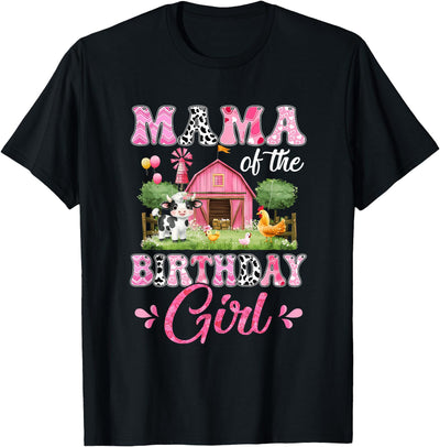 Cow First Birthday Girl Family Mama of the 1st Birthday Cow T-Shirt