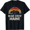 Funny Bear Hunting Clothing Bear Hunter Vintage Sunset Bear Hunting Group Maine T-Shirt - Black