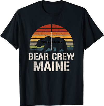 Bear Hunter Vintage Sunset Bear Hunting Group Maine T-Shirt