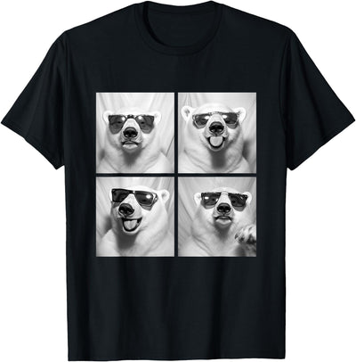 Funny Polar Bears with Sunglasses Cool Ice Bears Humor Meme T-Shirt