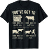 Cow You've Got To Know When to Shirt Retro You've Got to Know When to Hold'em Funny Cow Lover T-Shirt - Black