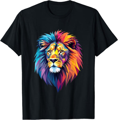 Colorful Geometric Lion | Lion Graphic for men, women, teens T-Shirt