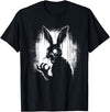 Scary Goth Rabbit, Horror Rabbit, Weirdcore Rabbit T-Shirt in Black