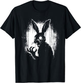 Scary Goth Rabbit, Horror Rabbit, Weirdcore Rabbit T-Shirt in Black