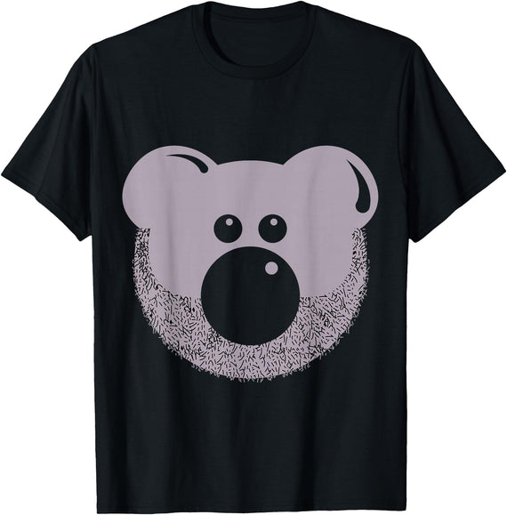 Cub & Bear Beard Hair Shirts Mens Cub & Bear Bears Hairy Beard Face Shirt So Trendy and Cute T-Shirt - Black