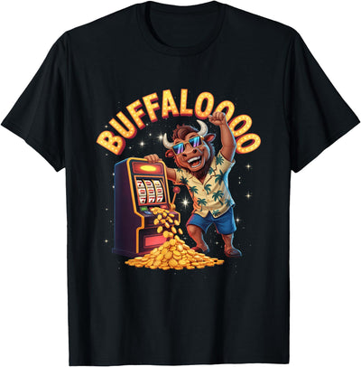 Cow Lucky Buffalo Casino Slot Machine Gambling Gambler Funny T-Shirt