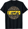 Lions School Spirit Leopard Print Yellow T-Shirt - Black