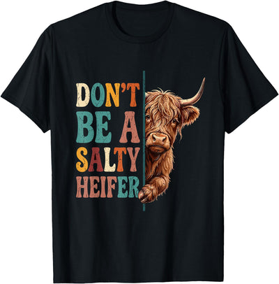Salty Heifer Highland Cow T-Shirt