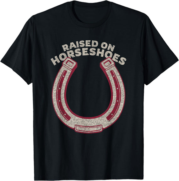 Cartba Horse Co. Horse Lover Horseshoe Ranch Equestrian Vintage Graphic T-Shirt - Black