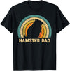 Hamster Dad Father's Day Vintage Style Hamster Dad Daddy T-Shirt - Black