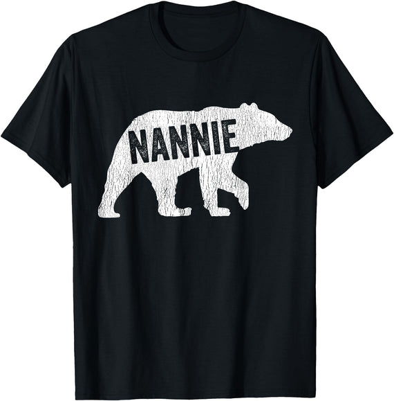 Matching Family Bear by Foxio Nannie Bear Matching Family Camping Bear Funny Nannie T-Shirt - Black