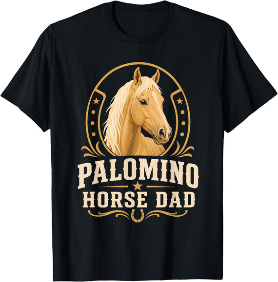 Palomino Dad Gifts and Apparel Palomino Horse Dad T-Shirt - Black