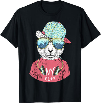 NY New York city cat NY New York city t-shirt funny cat summer sunglasses shirt