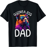 Guinea Pig Lovers Designs Guinea Pig Lovers Colorful Pop Art Mens Guinea Pig Dad T-Shirt - Black