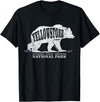 Vintage Yellowstone Retro Tees Tanks Tops Grizzly Bear Yellowstone National Park Est. 1872 T-Shirt - Black