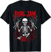 Bone Knitting Co. Purl Jam Skeleton Knitting Craft Lover Funny Design T-Shirt - Black