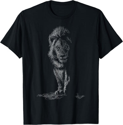Lion Scribble Black Art for Lover Lions King of Animals T-Shirt