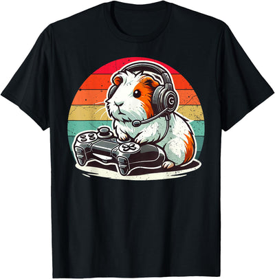 Guinea Pig Gamer Retro Video Gaming Cavy Men Boys Kids Youth T-Shirt
