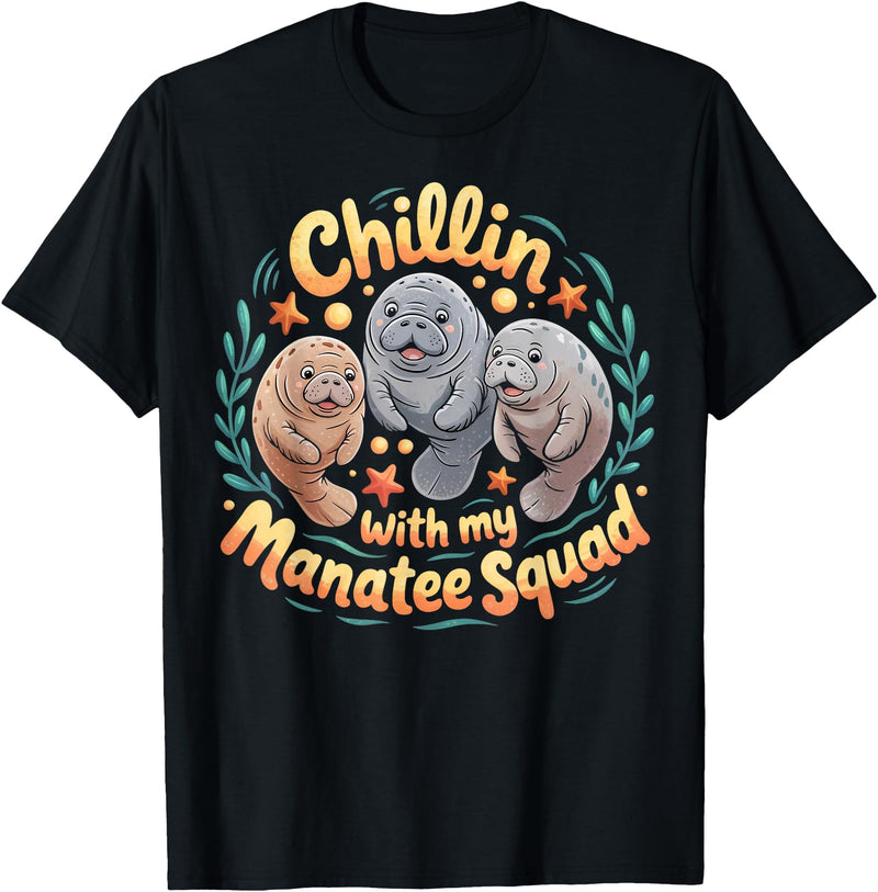Chubby Mermaid Ocean Animal Funny Manatee Design Manatee Squad Manatees Sea Animal Sea Cow Manatee T-Shirt - As Pictured
