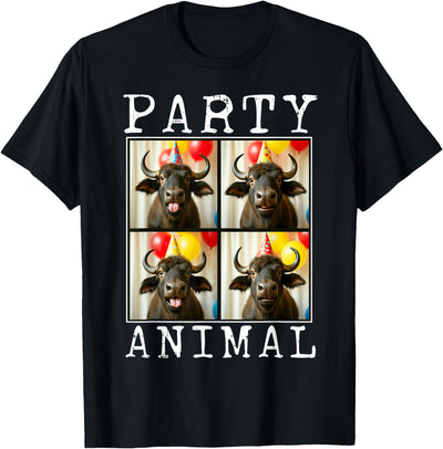 Funny Buffalo Animal Party Themed Happy Birthday Boys Girls T-Shirt