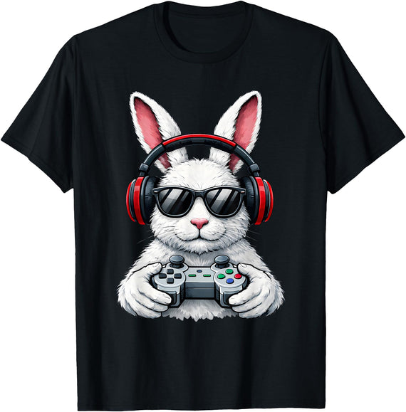 Funny Gaming Game Rabbit Easter Men Boy Toddler Kid T-Shirt in Black