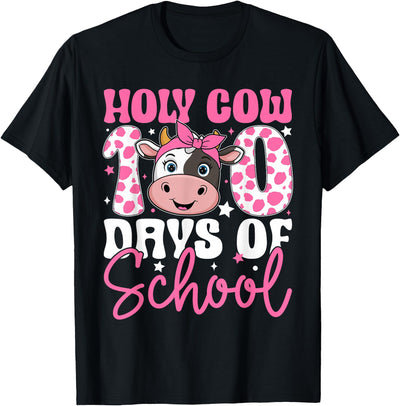 Holy Cow 100 Days of School Teachers Students Girls T-Shirt