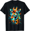Funny Giraffe Lover Colorful Giraffe Animal T-Shirt - Black