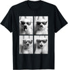 Funny Animal Photography Clothing Co. Baby Polar Bears with Sunglasses Cute Bear Cubs Photo Booth T-Shirt - Black